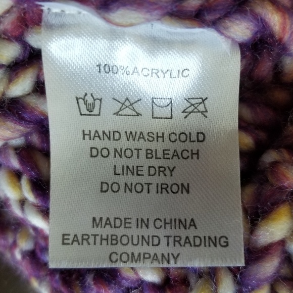 Earthbound Trading Co. Purple Chunky Cable Knit Hat - Picture 8 of 8